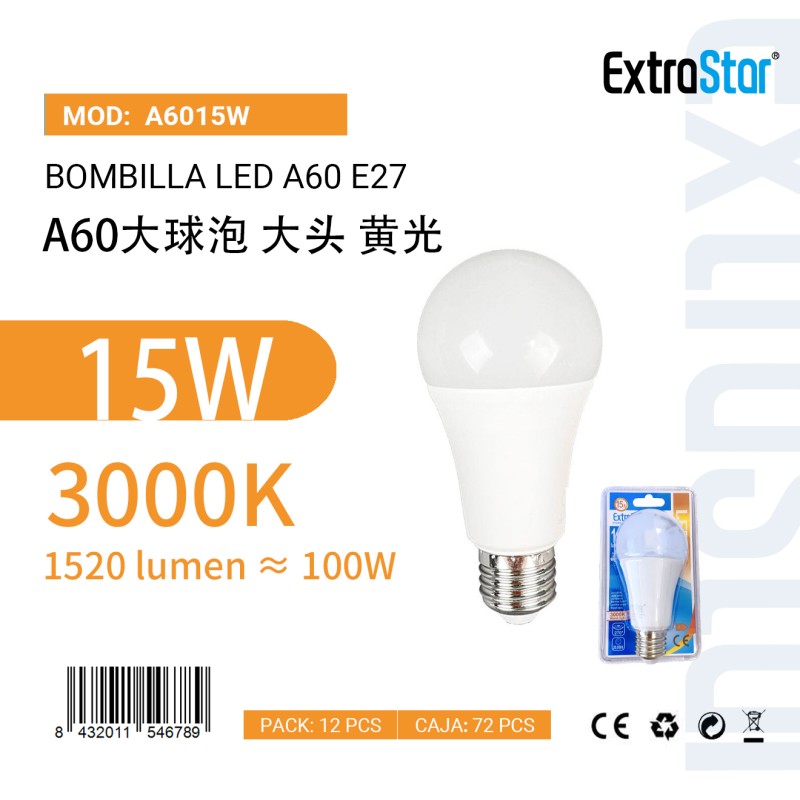 Bombilla Bola A80 LED,15W