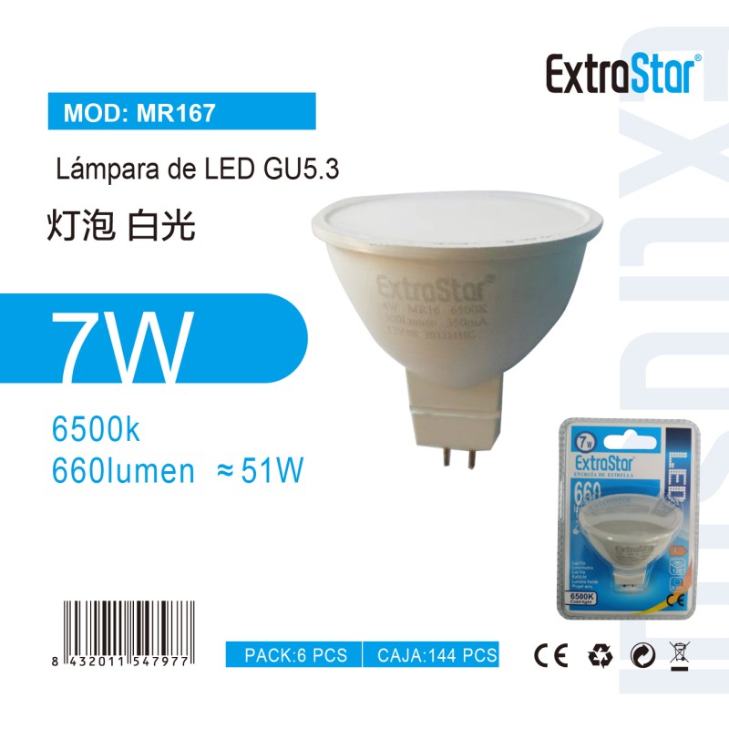 Bombilla LED GU5.3 , 7W