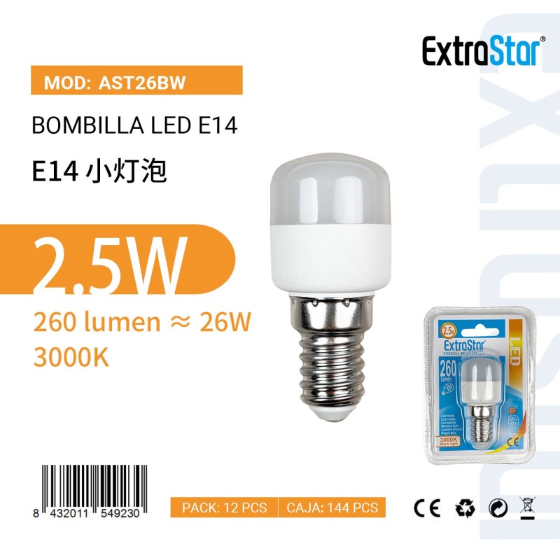 Bombila de LED E14 2.5W