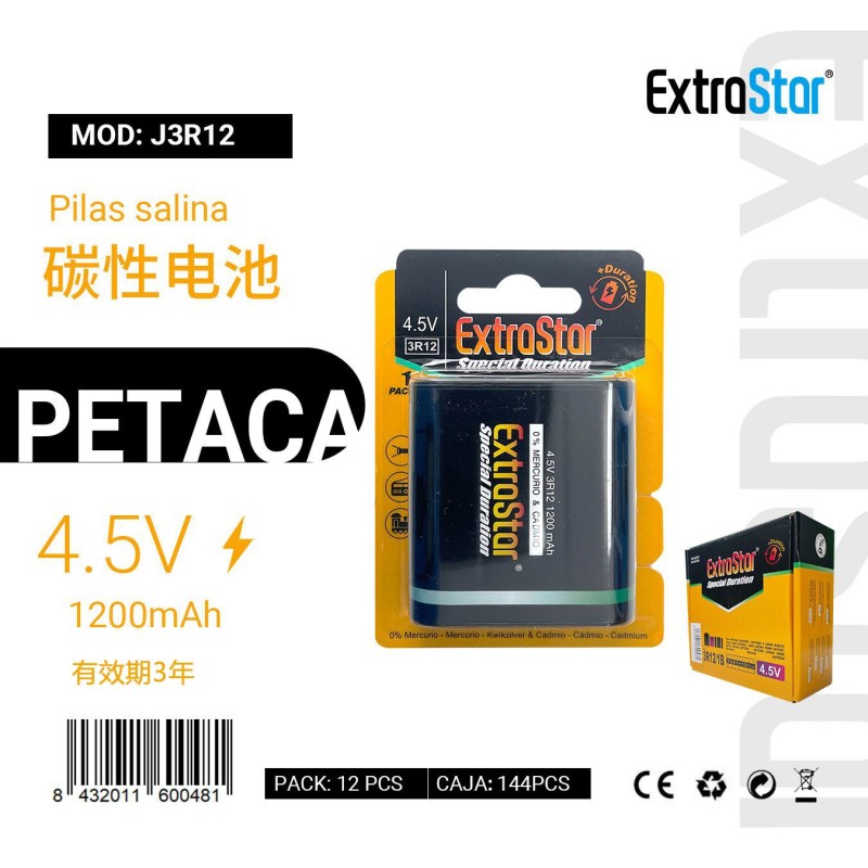 Pilas EXTRASTAR Petaca 4.5V 1200mAh